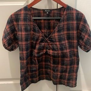 Madewell V Neck Short Sleeved Shirt XS